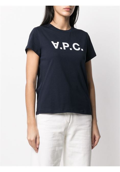 T-shirt con stampa in blu - donna A.P.C. | COBQXF26944IAK