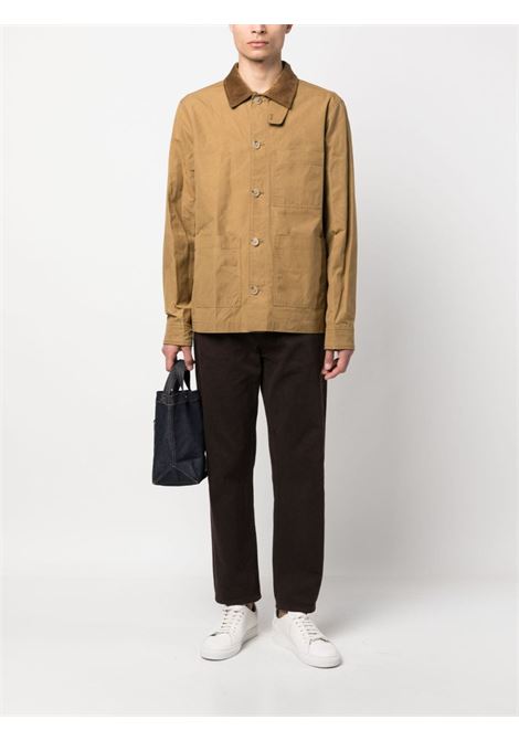 Brown corduroy-collar shirt jacket - men A.P.C. | COERCH02841CAB