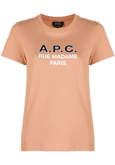 Pink Madame logo-print T-shirt - women A.P.C. | COEZCF26149FAD