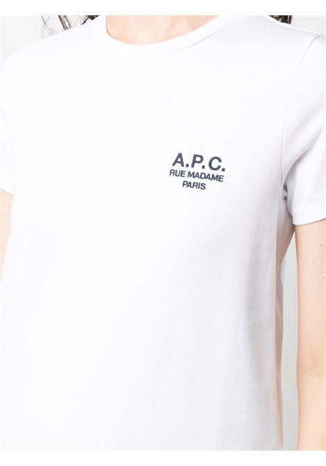 T-shirt con ricamo in bianco - donna A.P.C. | COEZCF26842AAB