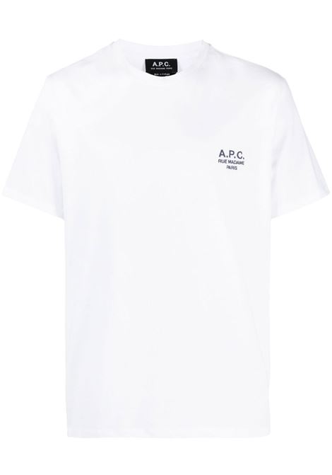T-shirt con stampa in bianco - uomo A.P.C. | COEZCH26840AAB