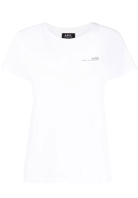T-shirt girocollo con stampa in bianco - donna A.P.C. | COFBTF26012AAB