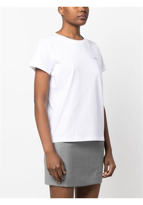T-shirt girocollo con stampa in bianco - donna A.P.C. | COFBTF26012AAB