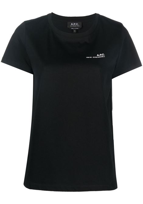 Black logo crew-neck T-shirt - women A.P.C. | COFBTF26012LZZ