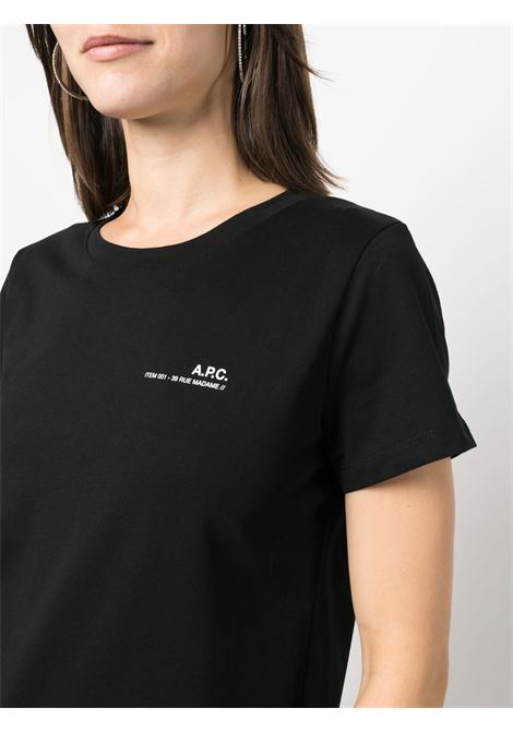 Black logo crew-neck T-shirt - women A.P.C. | COFBTF26012LZZ