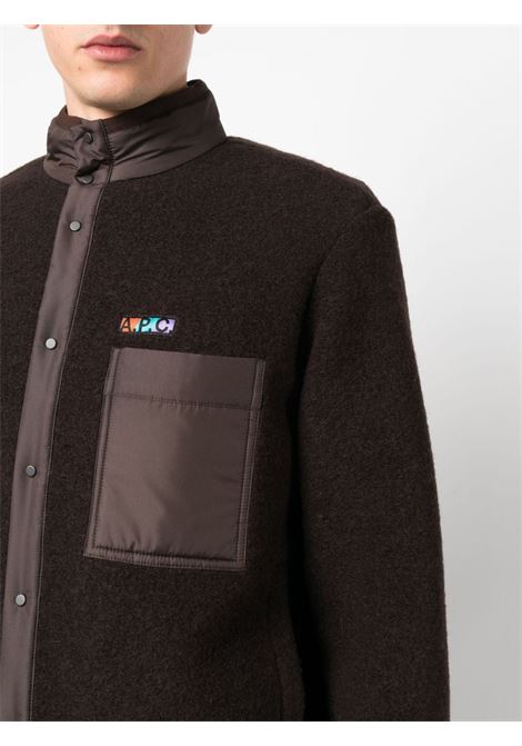 Brown logo-patch jacket - men A.P.C. | WVBCAM02855PCA