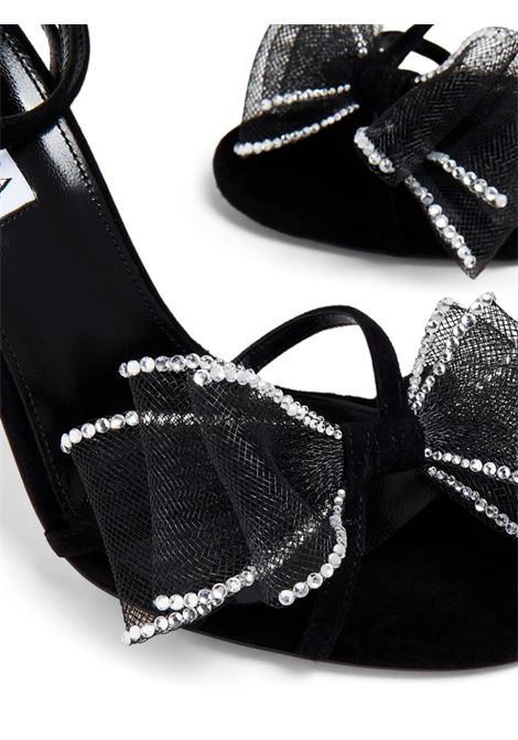 Black Reve 105mm bow-detail sandals - women AQUAZZURA | REVHIGS0SUE000