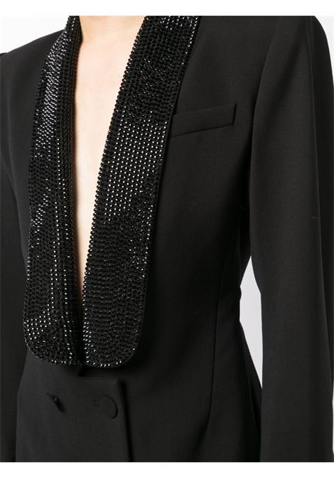 Black open-back tuxedo minidress - women AREA | 2303D24171BLK