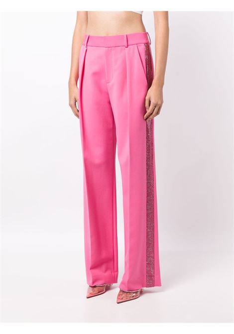 Pink crystal-embellished palazzo trousers - women AREA | 2303P13171CRMNRS