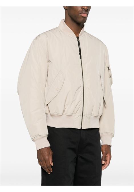 Beige zip-detail bomber jacket - men  ASPESI | W313G70301045