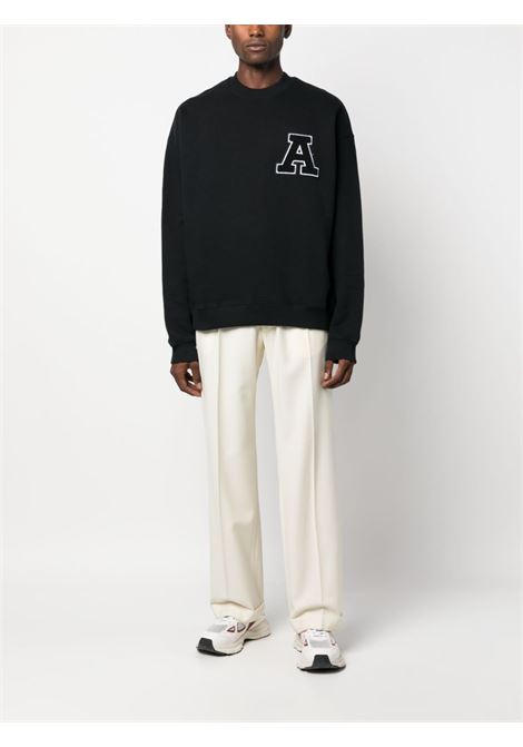 Black logo patch drawstring sweatshirt - men AXEL ARIGATO | A1546001BLK