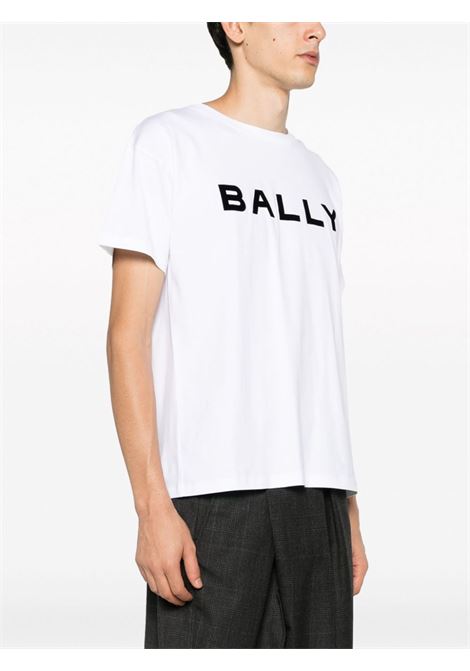White logo-print T-shirt - men  BALLY | MJE03MCO018U001