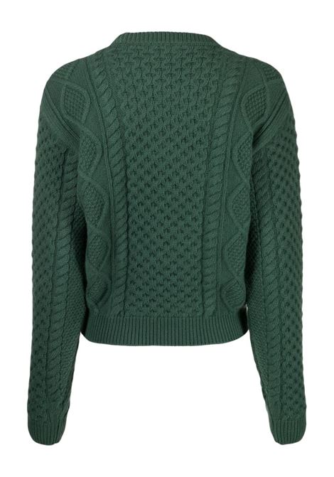 Green intarsia-knit logo jumper - women BALLY | WKN03TWO039U648