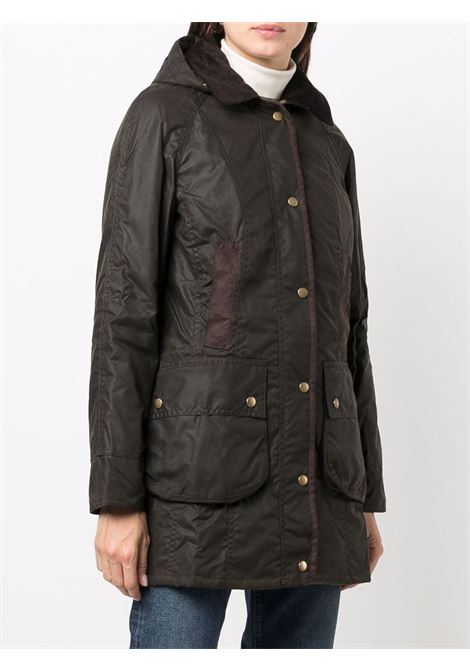 Brown wax-coated buttoned-up coat - women BARBOUR | LWX0534OL71