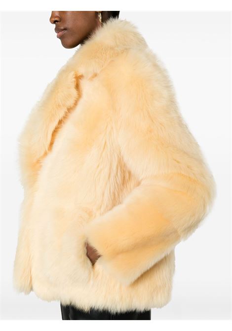 Cream single-breasted shearling jacket - women BLANCHA | 23133301CRM