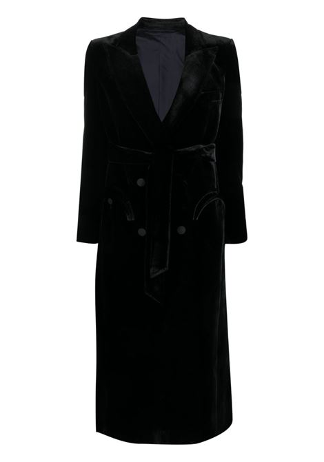 Black double-breasted velvet midi dress - women BLAZÉ MILANO | BDD01ESSE0580001