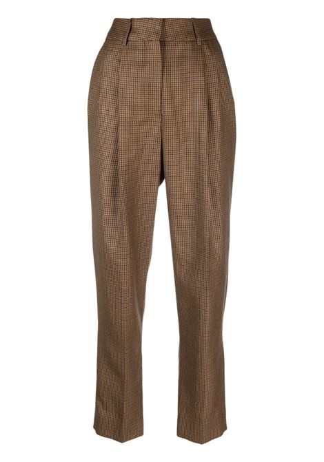 Beige houndstooth-pattern tapered trousers - women BLAZÉ MILANO | KPA01VIG0001