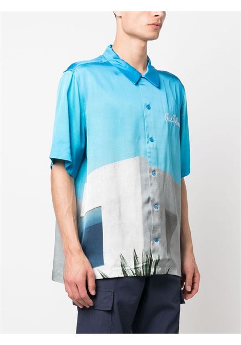 Multicolour embroidered-logo short-sleeve shirt - men BLUE SKY INN | BS2302SH038HOU