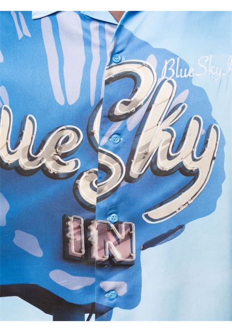Blue logo-embroidered graphic-print shirt - men BLUE SKY INN | BS2303SH041SHLLSH