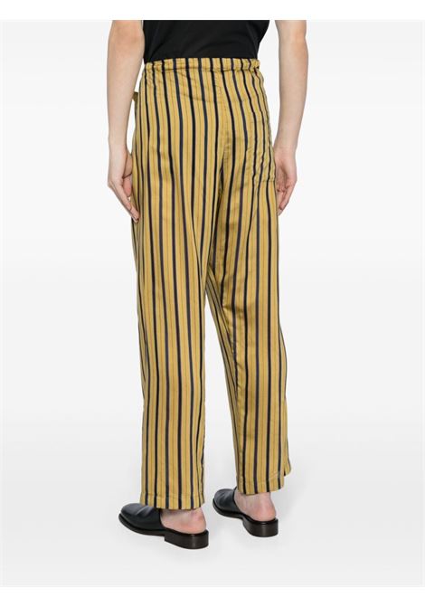 Yellow Alumni striped straight-leg trousers - men  BODE | MRF23BT100YLMLT
