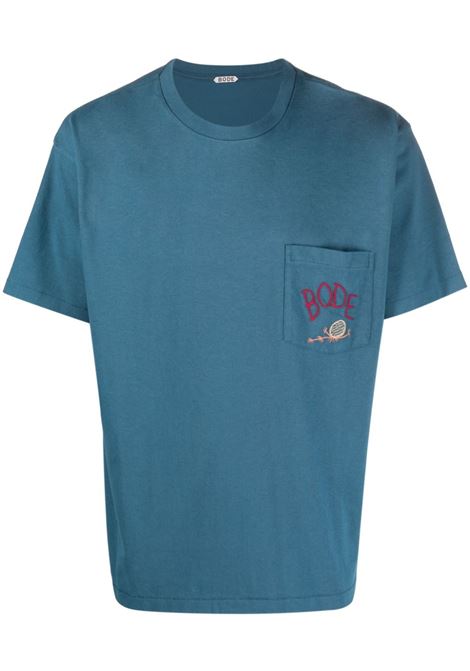 Blue Sweet Pine logo-embroidery T-Shirt - men BODE | MRF23CS050PRTL