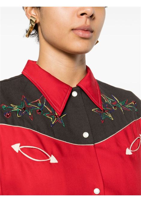 Camicia con ricamo Jumper Western in rosso - donna BODE | WRF23SH009RD