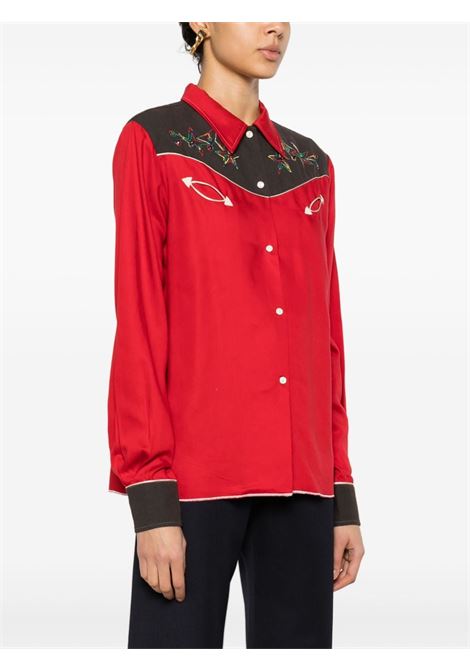 Camicia con ricamo Jumper Western in rosso - donna BODE | WRF23SH009RD