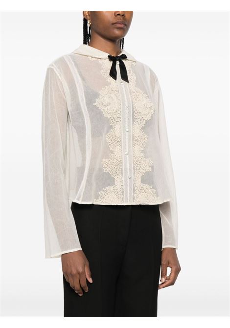 Cream Eve sheer blouse - women BODE | WRF23SH016CRM