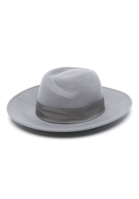 Grey ribbon-detailed fedora hat - women BORSALINO | 220410SC7011