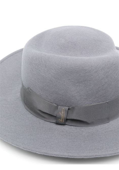 Grey ribbon-detailed fedora hat - women BORSALINO | 220410SC7011