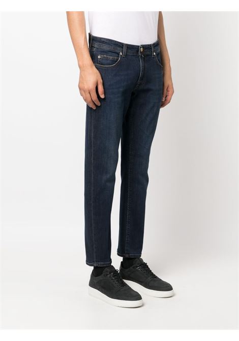 Blue logo-patch slim-cut jeans - men BRIGLIA 1949 | RIBOTC42301667900011