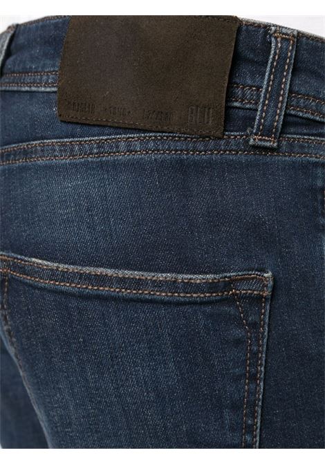 Blue logo-patch slim-cut jeans - men BRIGLIA 1949 | RIBOTC42301667900011