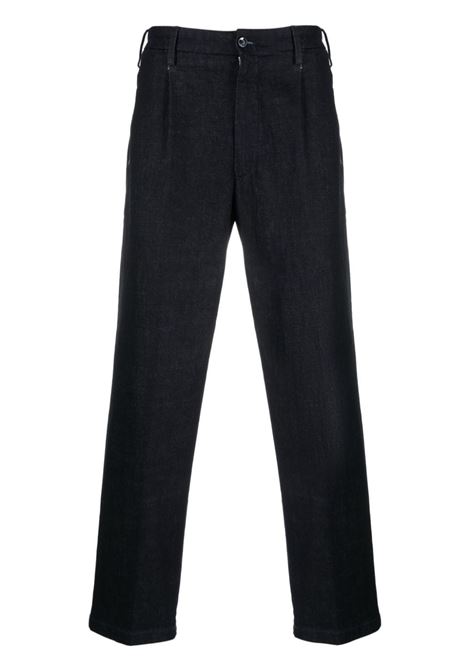 Blue box-pleat detail straight-leg jeans - men BRIGLIA 1949 | TOKYOD4231954100011