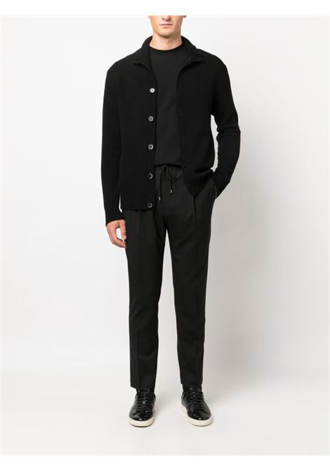 Black drawstring-waist straight-leg trousers - men BRIGLIA 1949 | WIMBLEDONS42310000010