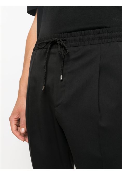 Black drawstring-waist straight-leg trousers - men BRIGLIA 1949 | WIMBLEDONS42310000010