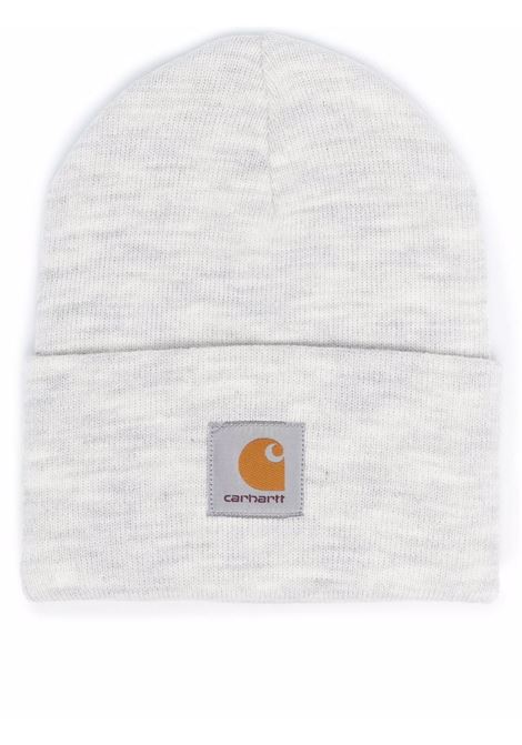 Grey logo-patch knitted beanie - unisex CARHARTT WIP | I020175482XX
