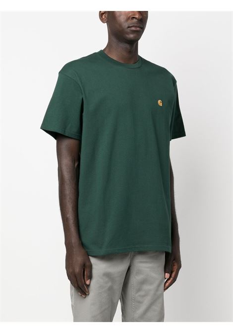 T-shirt con ricamo in verde - uomo CARHARTT WIP | I0263911NVXX