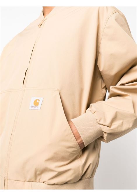 Beige logo-patch bomber jacket - men  CARHARTT WIP | I03215007EXX