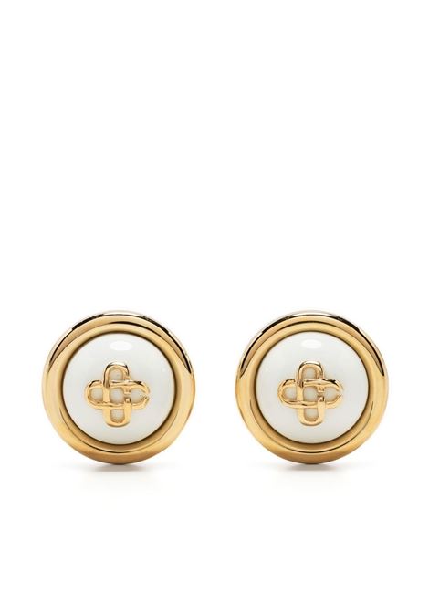 White and gold-tone detail pearl studs - women CASABLANCA | AF22JW08102WHTGLD