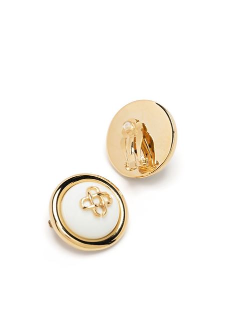 White and gold-tone detail pearl studs - women CASABLANCA | AF22JW08102WHTGLD