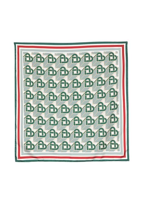 Multicolour monogram-print scarf - unisex CASABLANCA | AF23ACC01908GRN