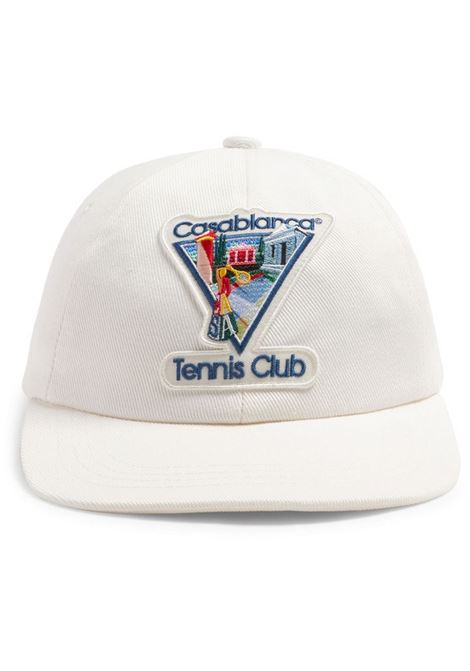 Cappello da baseball con ricamo in bianco - unisex CASABLANCA | AF23HAT00201WHT