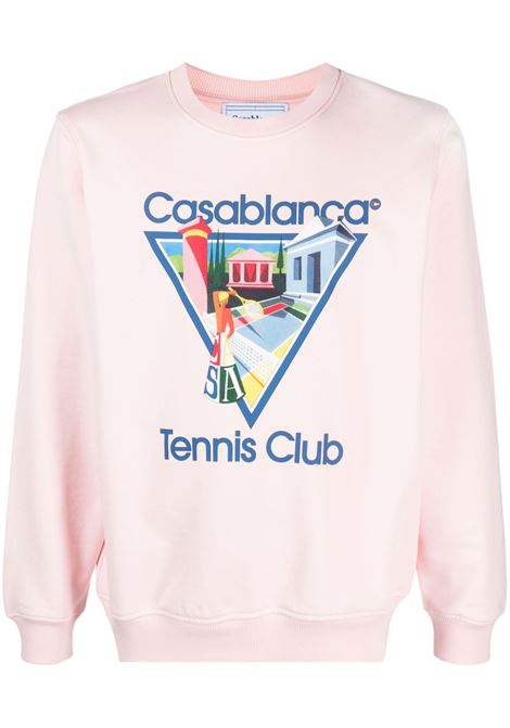 Felpa con stampa tennis club in rosa - unisex CASABLANCA | MF23JTP00112PNK