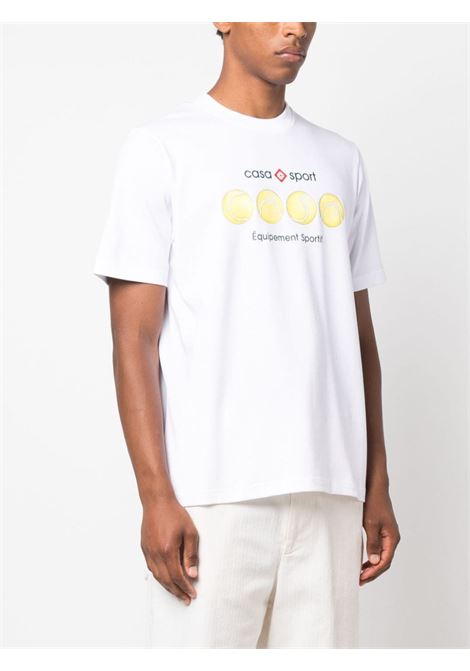 T-shirt Tennis Ball in bianco - uomo CASABLANCA | MF23JTS00106WHT
