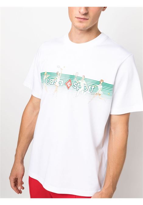 T-shirt con stampa logo in bianco - uomo CASABLANCA | MF23JTS00111WHT