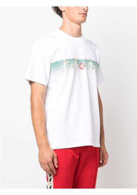 White logo-print T-shirt - men CASABLANCA | MF23JTS00111WHT