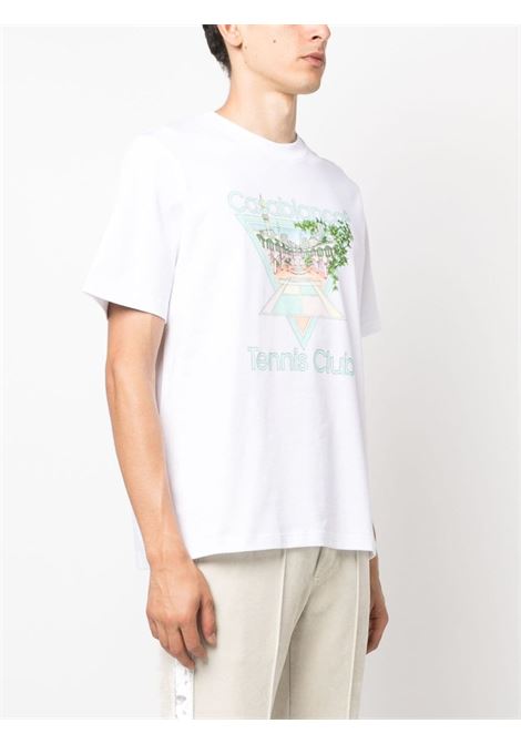 Tennis Club Icon T-shirt in bianco - uomo CASABLANCA | MF23JTS00113WHT