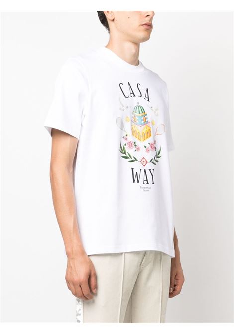 T-shirt Casa Way in bianco - uomo CASABLANCA | MF23JTS00114WHT