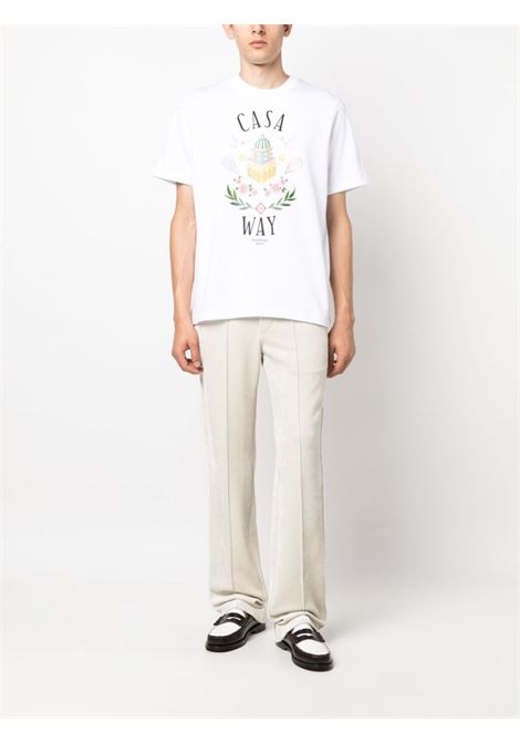 T-shirt Casa Way in bianco - uomo CASABLANCA | MF23JTS00114WHT