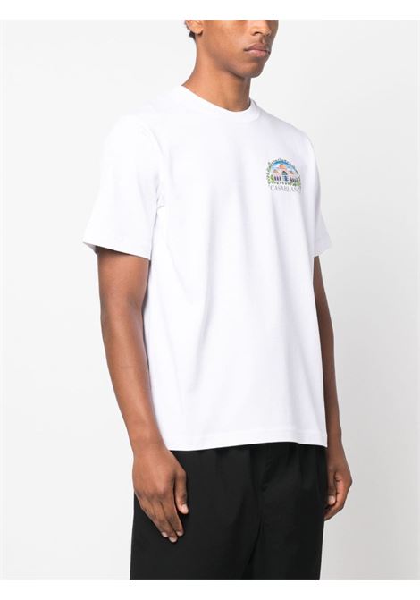 White logo-print T-shirt - men CASABLANCA | MF23JTS00123WHT